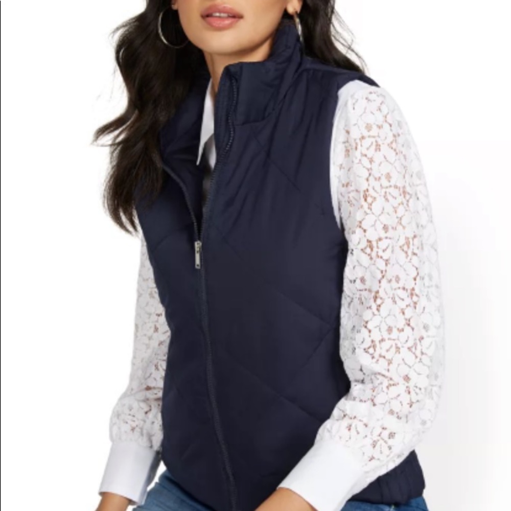 NY&C New York & Company Puffer Vest Navy XL Preloved Zipper Closure